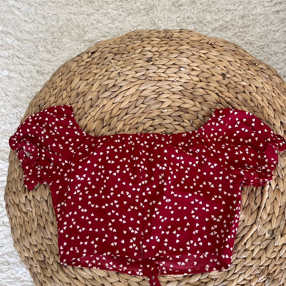 Red Off-Shoulder Top - Picture 3 of 5